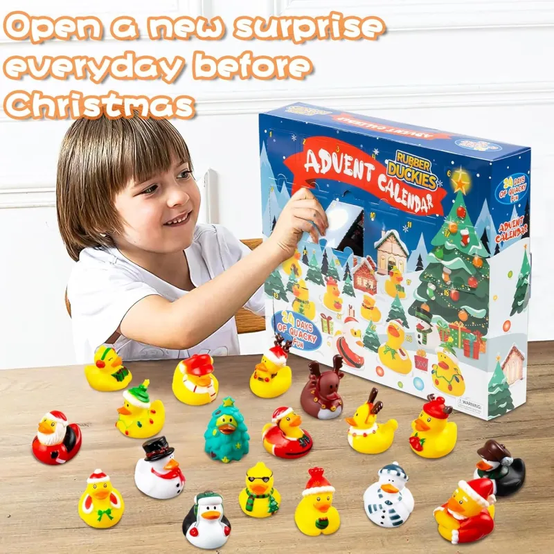 2024 Advent Calendar Christmas Ducks - 24pcs Duck Rubber Advent Calendar 24 Days of Christmas Countdown Toys 6