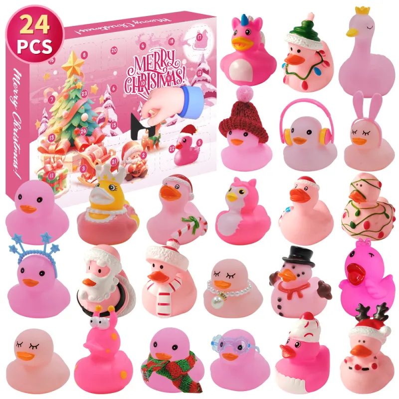 2024 Advent Calendar Christmas Ducks - 24pcs Duck Rubber Advent Calendar 24 Days of Christmas Countdown Toys 1