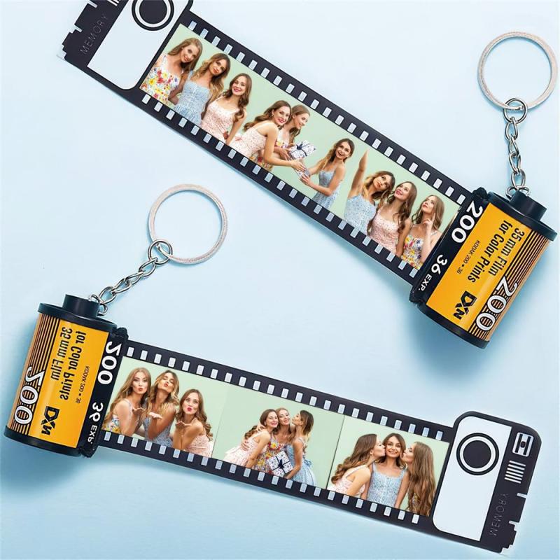 5 Pics Custom Photo Camera Roll Keychain with Pictures Customized Photo Gifts for Friend 2