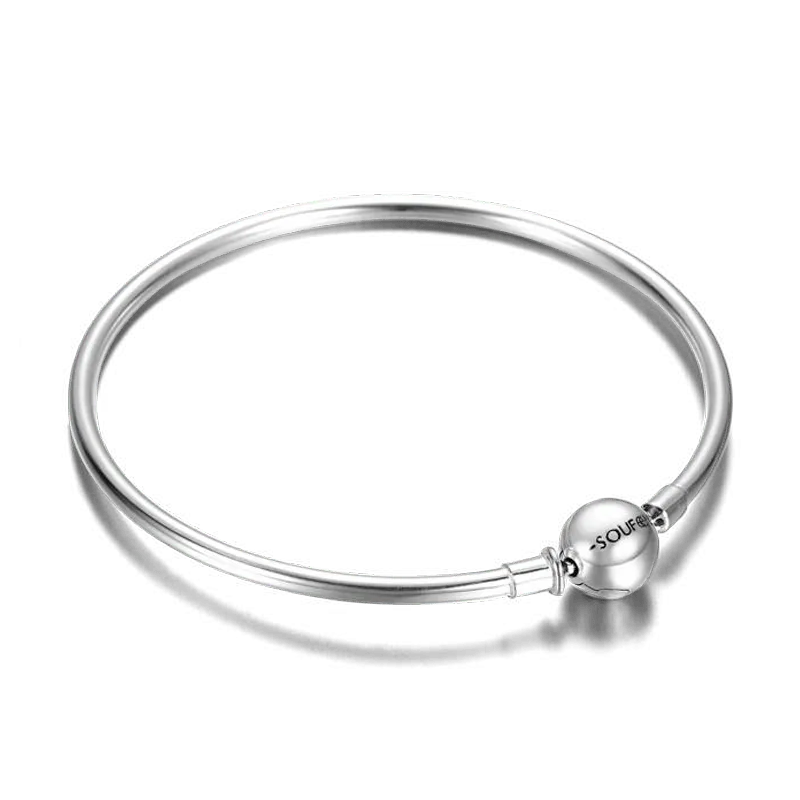 925 Sterling Silver Basic Charms Bangle