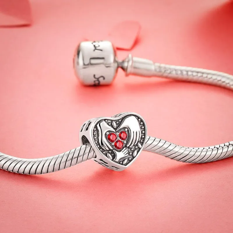 A Loving Family Heart-shaped Silver Soufeel Charm 2