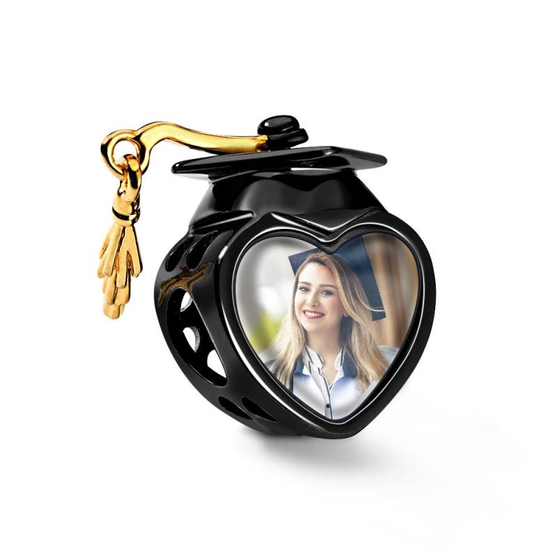 Academic Cap Photo Charm Bead Best Graduation Gift Fit All Major Brands of Bracelets Necklaces 1