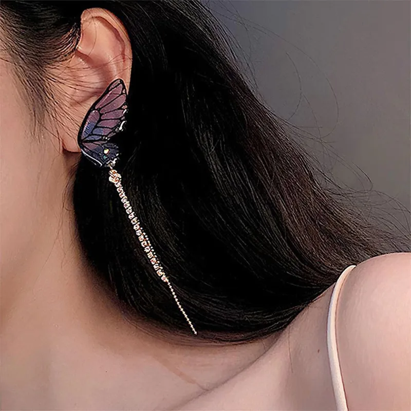 Acrylic Butterfly Statement Drop Earrings 1