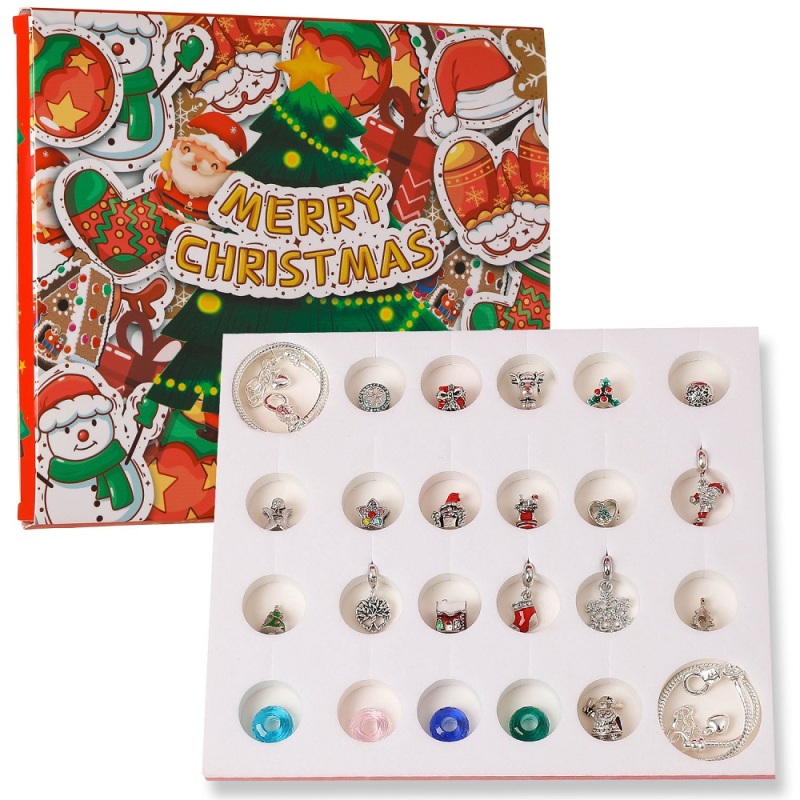 Advent Calendar Charm Box 24 Christmas Countdown Calendar Surprise Blind Box DIY Jewelry Advent Calendar Gift Box Set Christmas Gifts 2