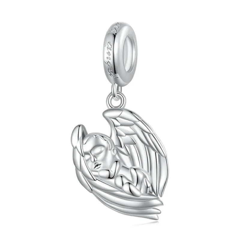 Angel Baby Dangle Charm Silver