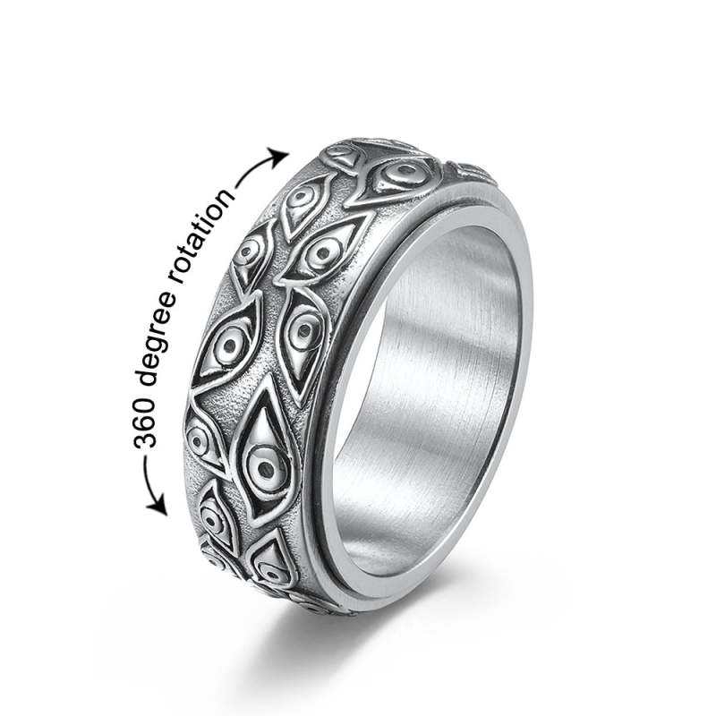 Anxiety Ring For Men Women, Evil Eye of God Rotating Ring