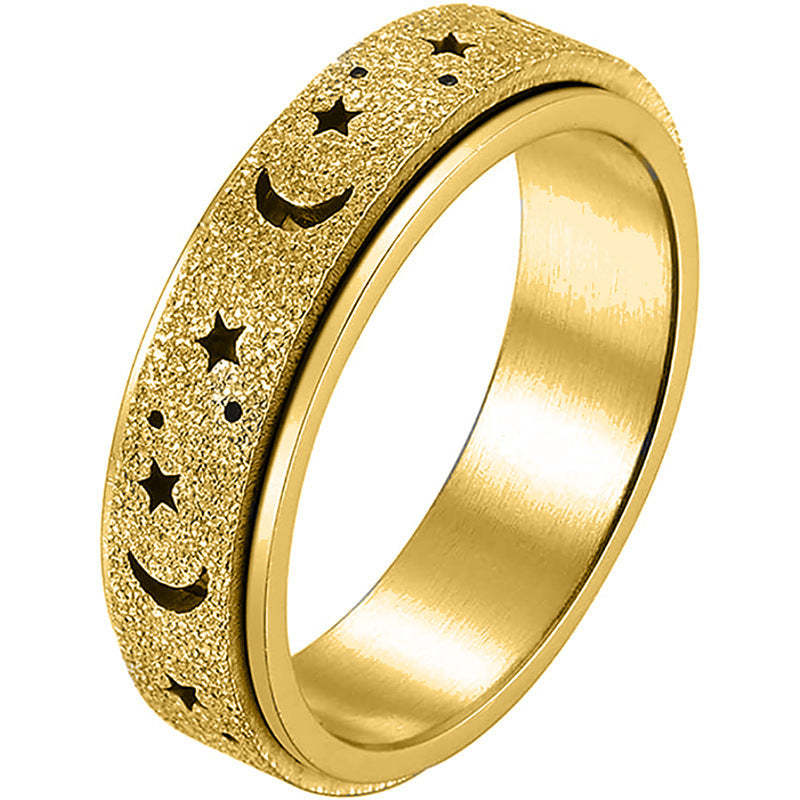 Anxiety Ring for Women Men Moon Star Relieving Anxiety Rotating Ring Jewelry Gifts 4