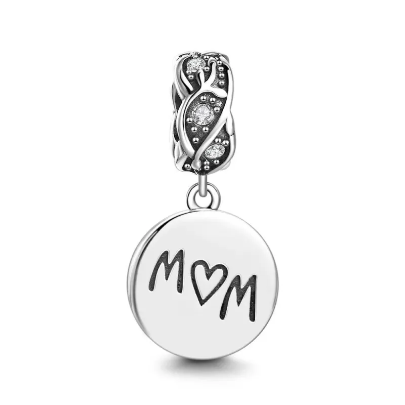 Baby Running Towards Mom Red Gift Charm Silver 1