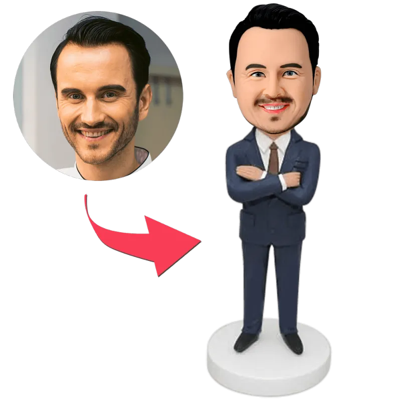 Businessman Custom Bobblehead With Engraved Text