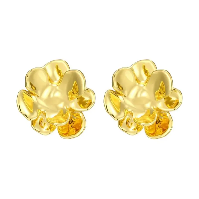 Camellia Collection Petal Golden Studs Earrings