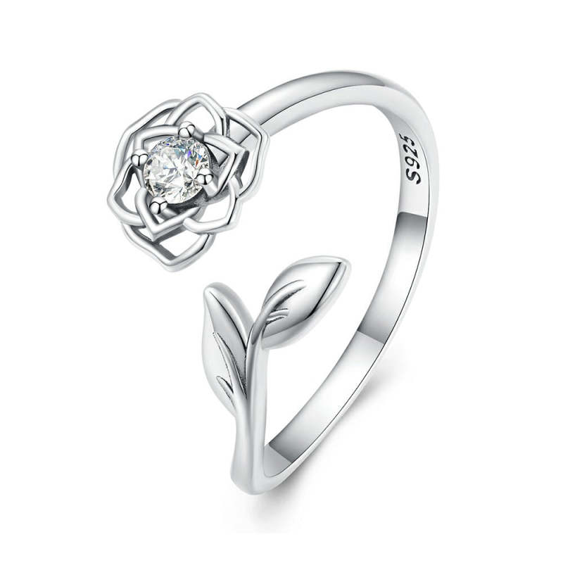 Camellia Open Ring Silver