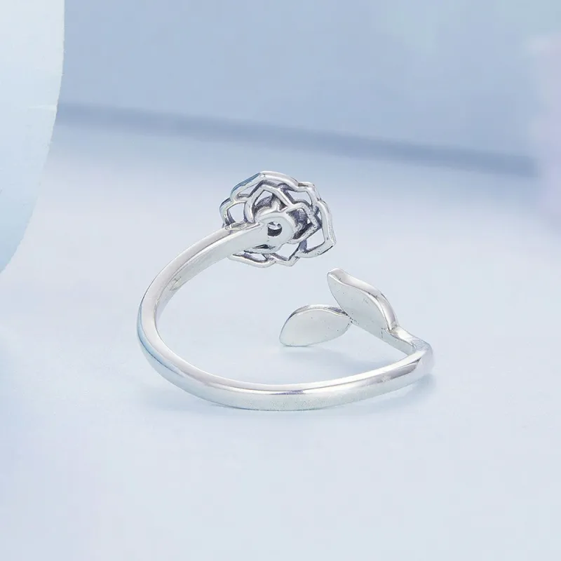 Camellia Open Ring Silver 2