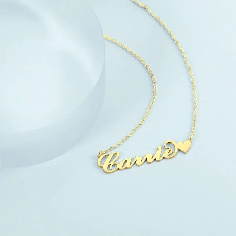 Carrie Style Name Necklace with Little Heart Girlfriend's Gifts 2