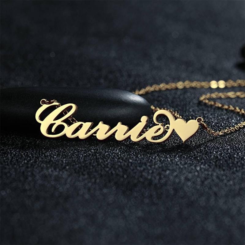 Carrie Style Name Necklace with Little Heart Girlfriend's Gifts 3