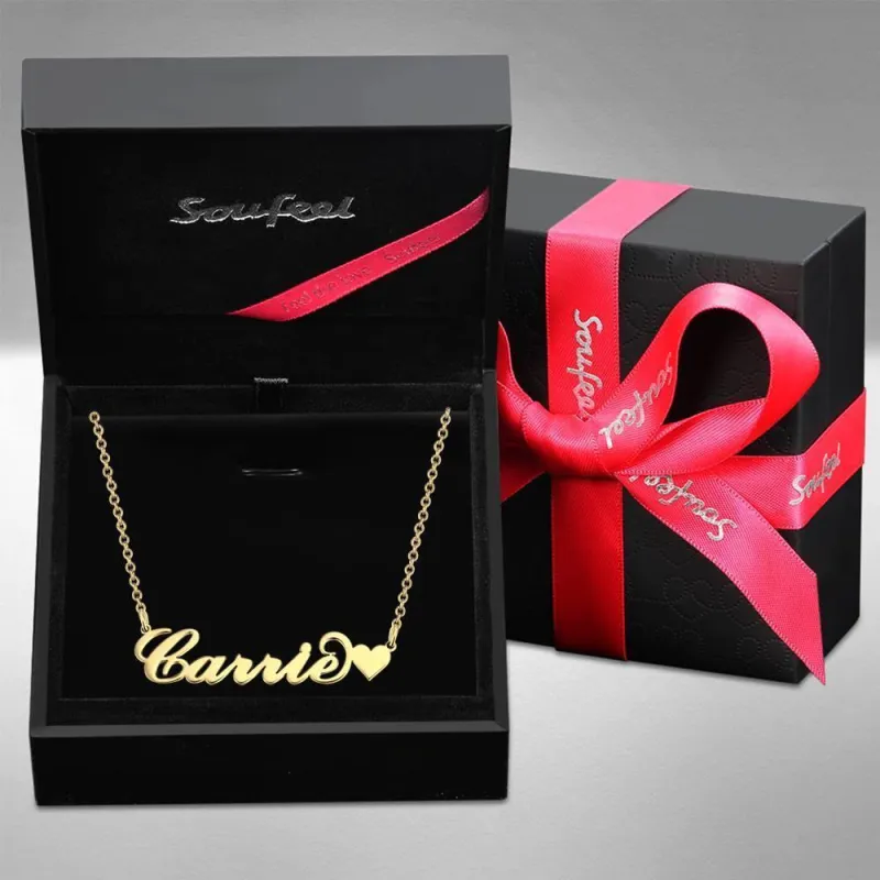 Carrie Style Name Necklace with Little Heart Girlfriend's Gifts 4