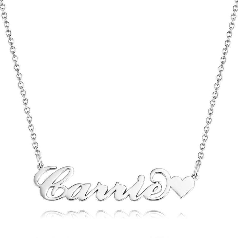 Carrie Style Name Necklace with Little Heart Girlfriend's Gifts 5