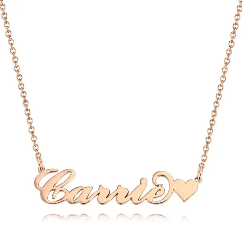 Carrie Style Name Necklace with Little Heart Girlfriend's Gifts 6