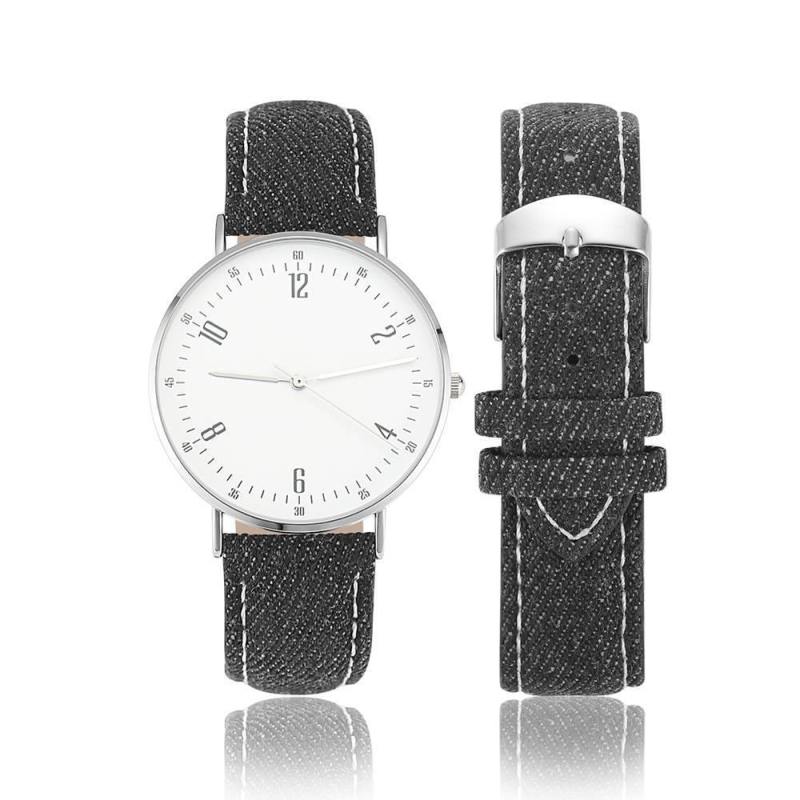 Casual Dial Watch Fashion Quartz Black Leather Strap - Women's 4