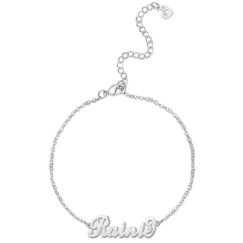 Children's Name Anklet Platinum Plated - Length Adjustable 1