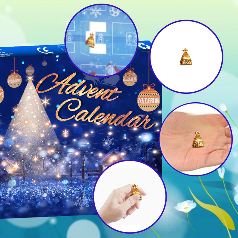 Christmas 24 Number Advent Calendar Box Diy Bracelet Jewelry Advent Calendar Gift Box (Random Style) 2