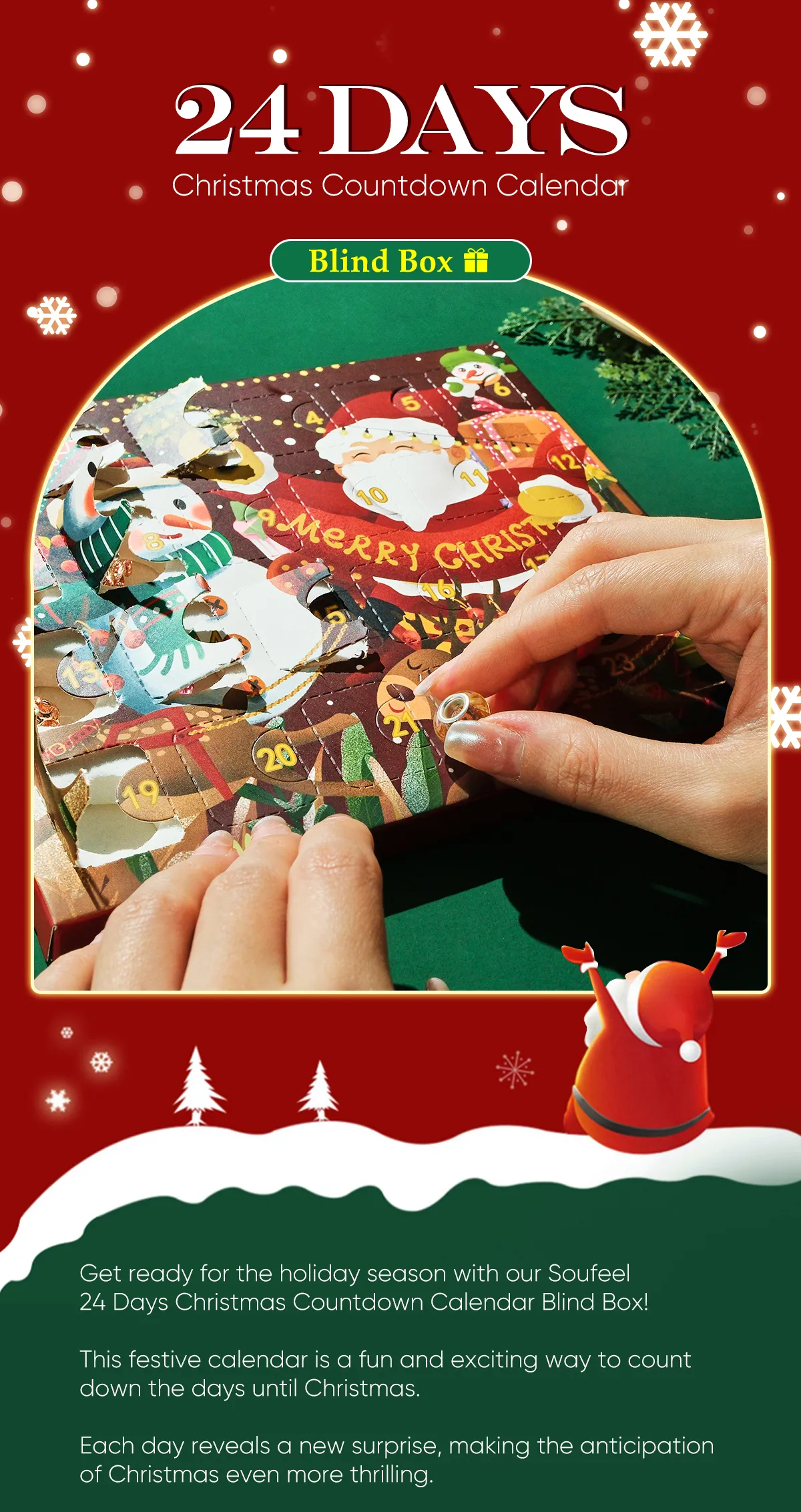 Christmas Advent Calendar Diy Bracelet Box Advent Calendar 24-Frame Calendar Surprise Bell Box 0