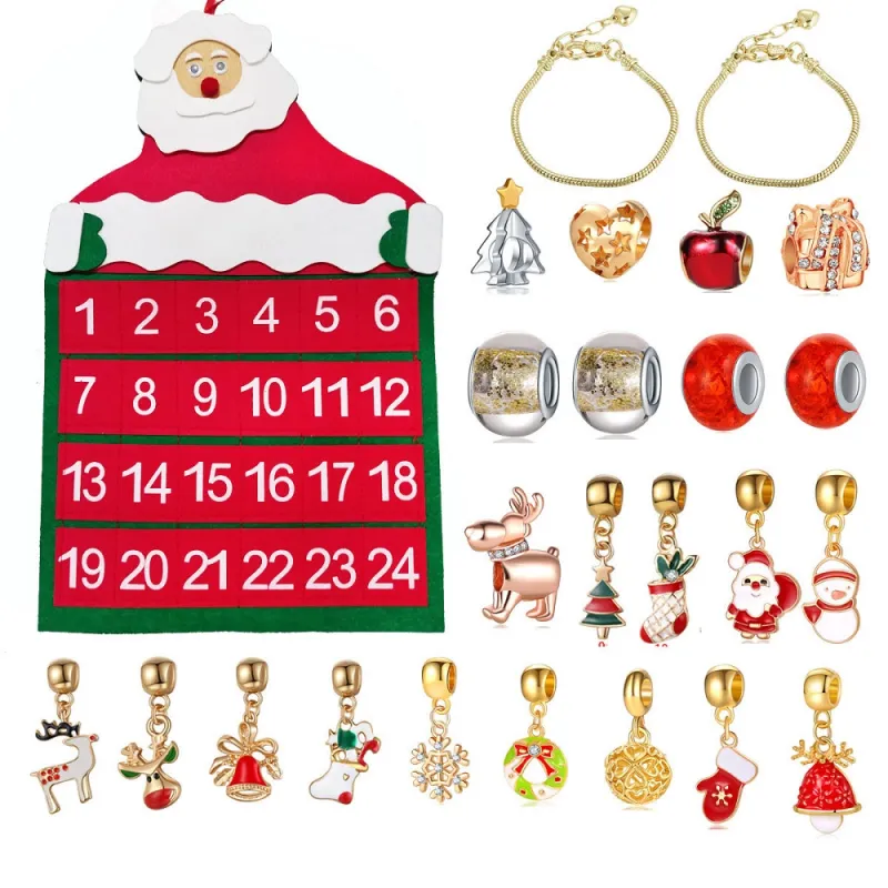 Christmas Bracelet Surprise Blind Box Charms Bracelet Set Calendar Jewelry Advent Calendar Gift Box