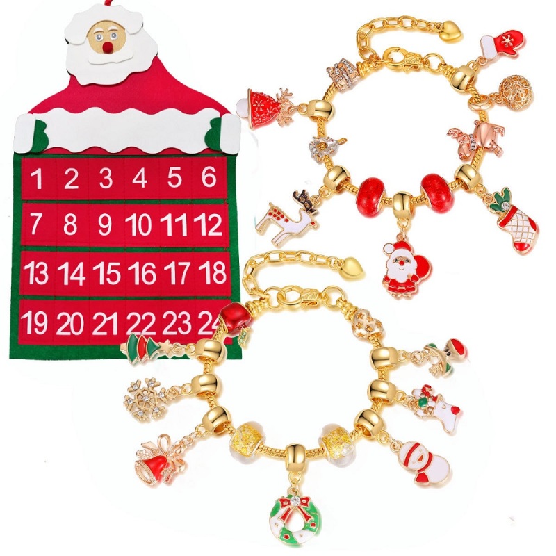 Christmas Bracelet Surprise Blind Box Charms Bracelet Set Calendar Jewelry Advent Calendar Gift Box 1