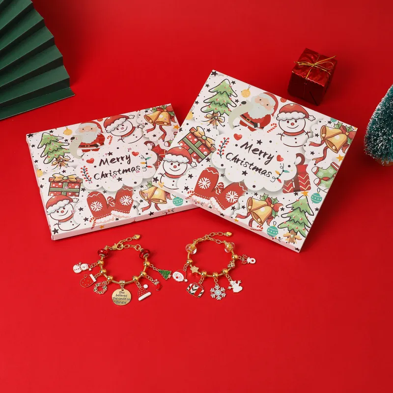 Christmas Charm Countdown Calendar Gift Box Set DIY Charm Jewelry Christmas Tree Jewelry Advent Calendar Gift Box 4