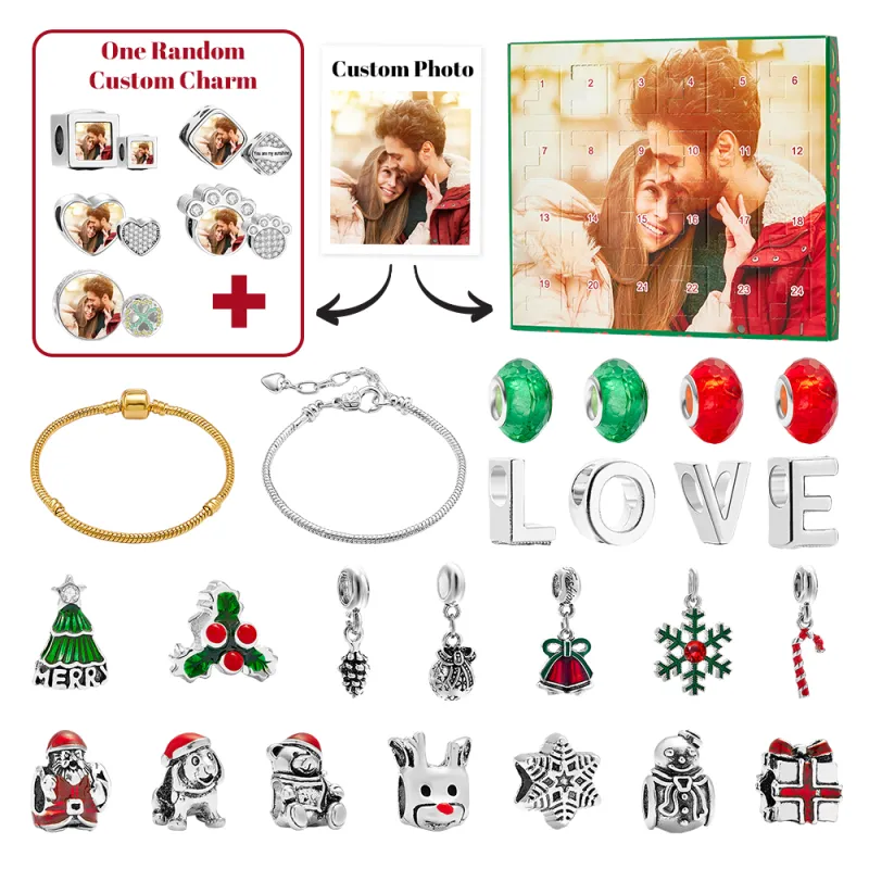 Christmas Charm Surprise Blind Box Charm Bracelet 24 Calendar Countdown Gift Box Jewelry Advent Calendar Gift Box 3