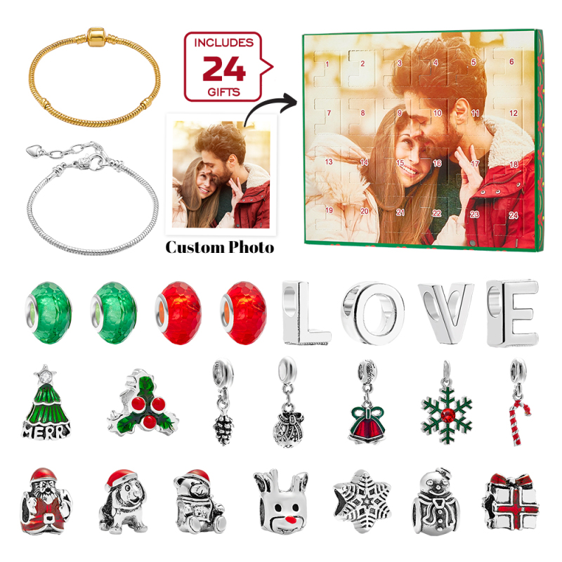 Christmas Charm Surprise Blind Box Charm Bracelet 24 Calendar Countdown Gift Box Jewelry Advent Calendar Gift Box 2