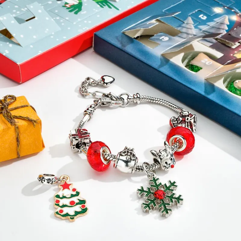 Christmas Charm Surprise Blind Box Charm Bracelet 24 Calendar Countdown Gift Box Jewelry Advent Calendar Gift Box 1