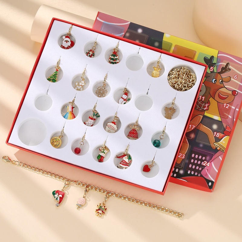 Christmas Charms Bracelet Set Calendar Advent Jewelry Advent Calendar Gift Box 1