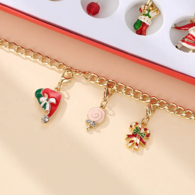 Christmas Charms Bracelet Set Calendar Advent Jewelry Advent Calendar Gift Box 3