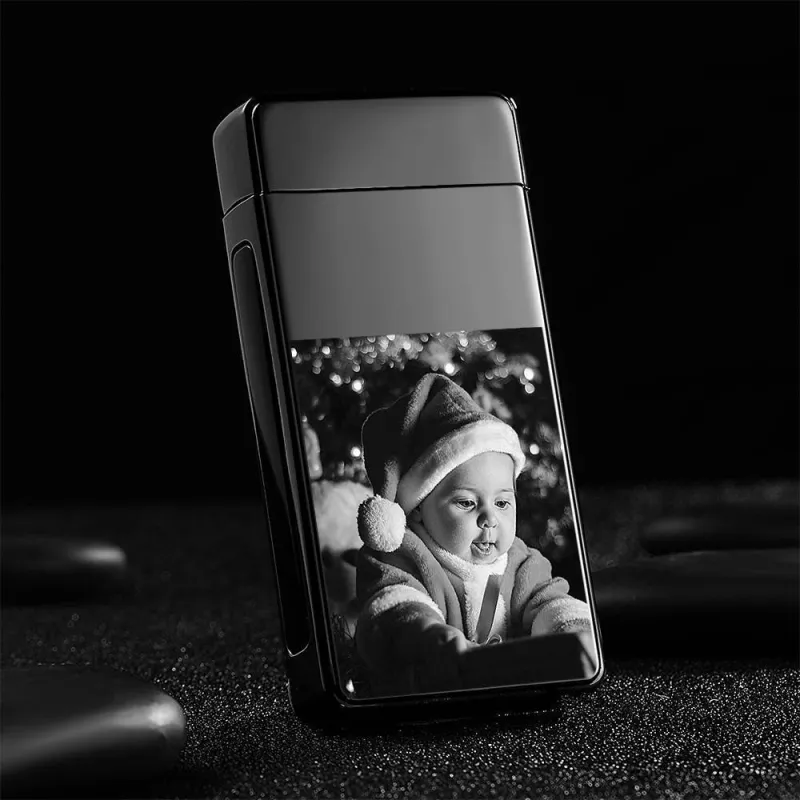 Christmas Gift Photo Lighter Custom Photo Engraved Lighter Black 3