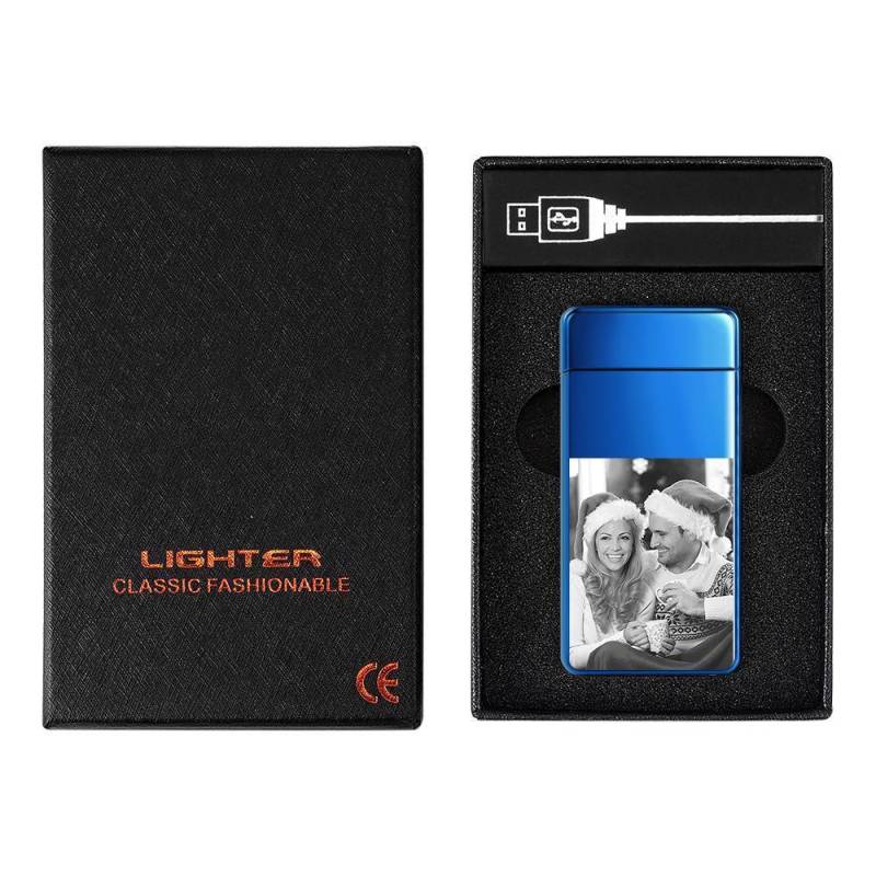 Christmas Gift Photo Lighter Custom Photo Engraved Lighter Blue 5