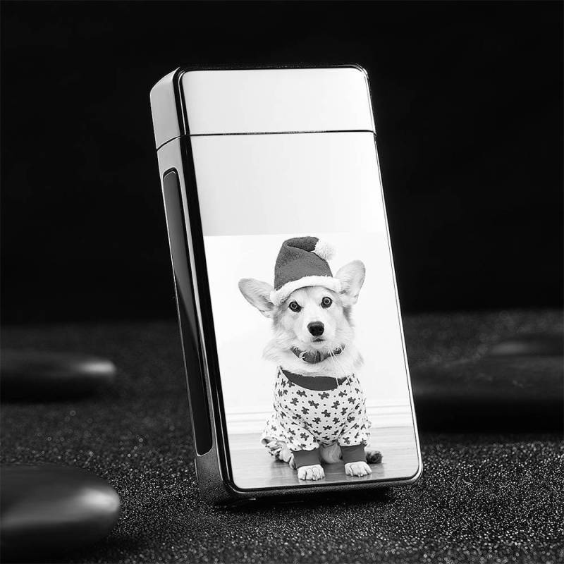 Christmas Gift Photo Lighter Custom Photo Engraved Lighter Silver 3