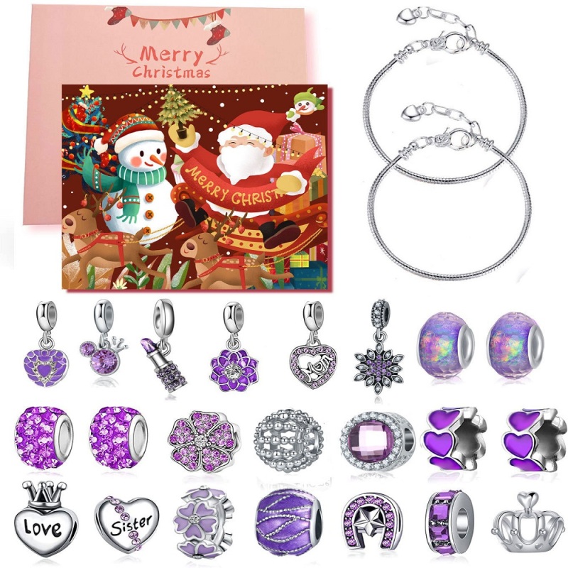 Christmas Gifts Advent Calendar Charm Christmas Jewelry Advent Calendar Gift Box Set DIY Charm Jewellery 1