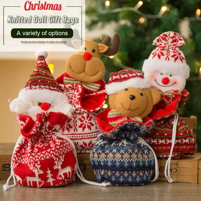 Christmas Knitted Doll Gift Bags Christmas Gift Box Holiday