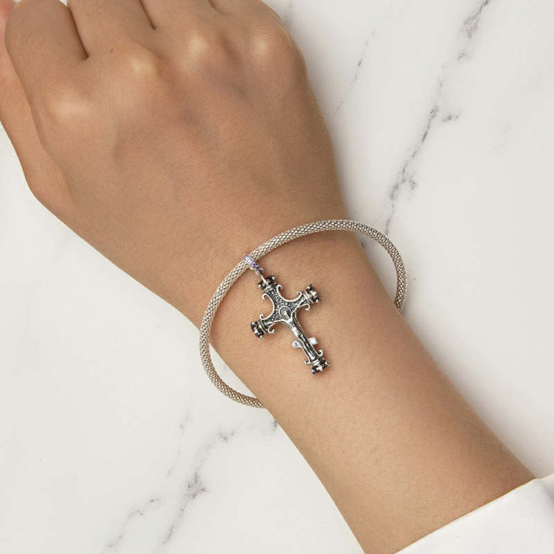 Cross Dangle Charm Silver 2