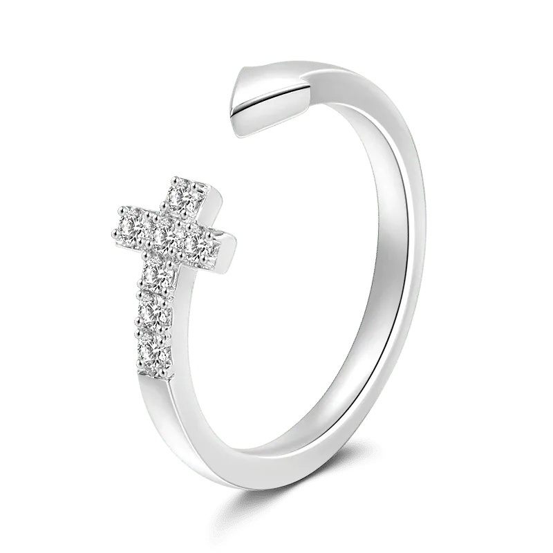 Cross Ring Silver 1