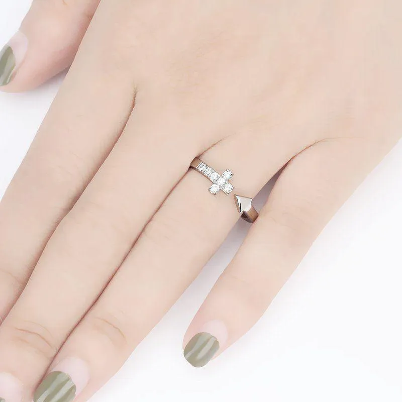 Cross Ring Silver 2