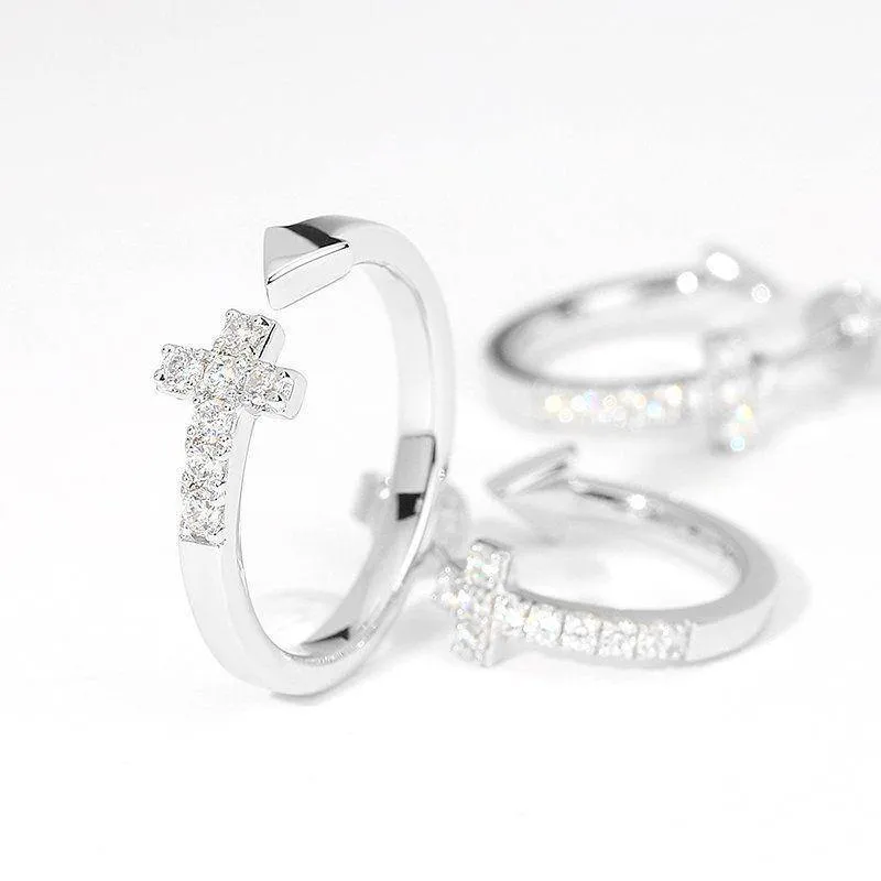 Cross Ring Silver 3