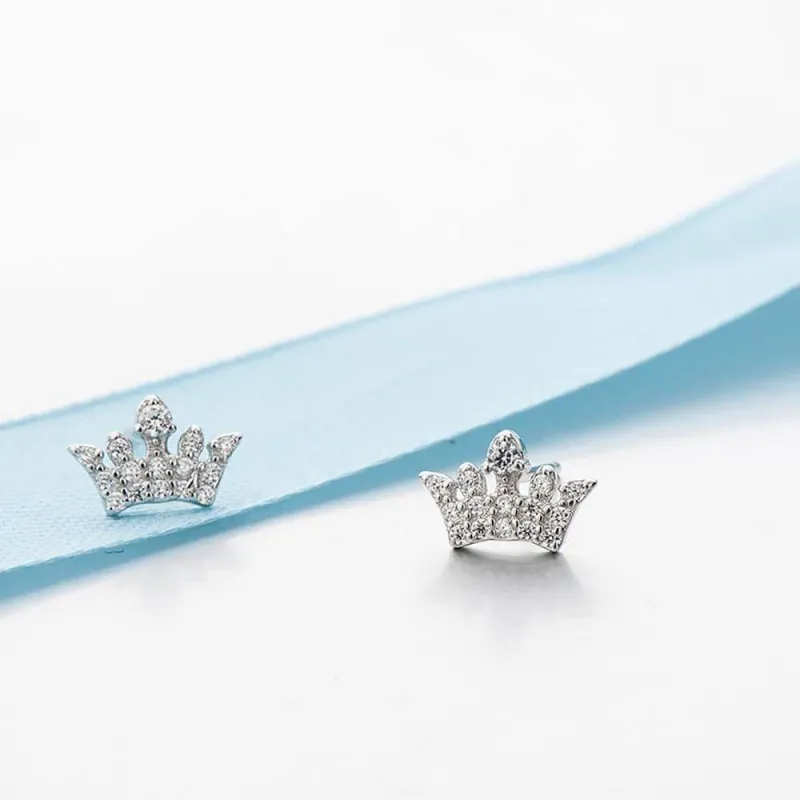 Crown Earrings Silver 1