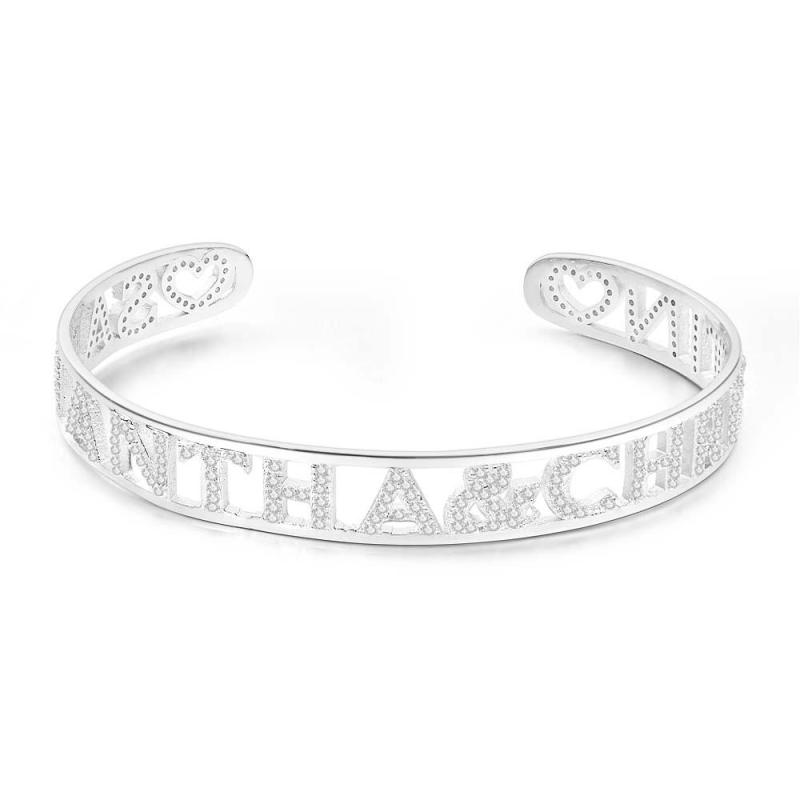 Crystal Name Bangle Personalized Rhinestone Zircon Bangle Perfect Gift for Your Girl