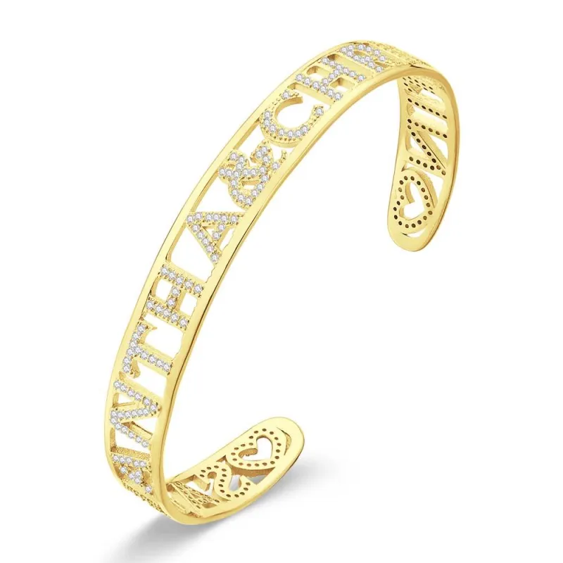 Crystal Name Bangle Personalized Rhinestone Zircon Bangle Perfect Gift for Your Girl 5