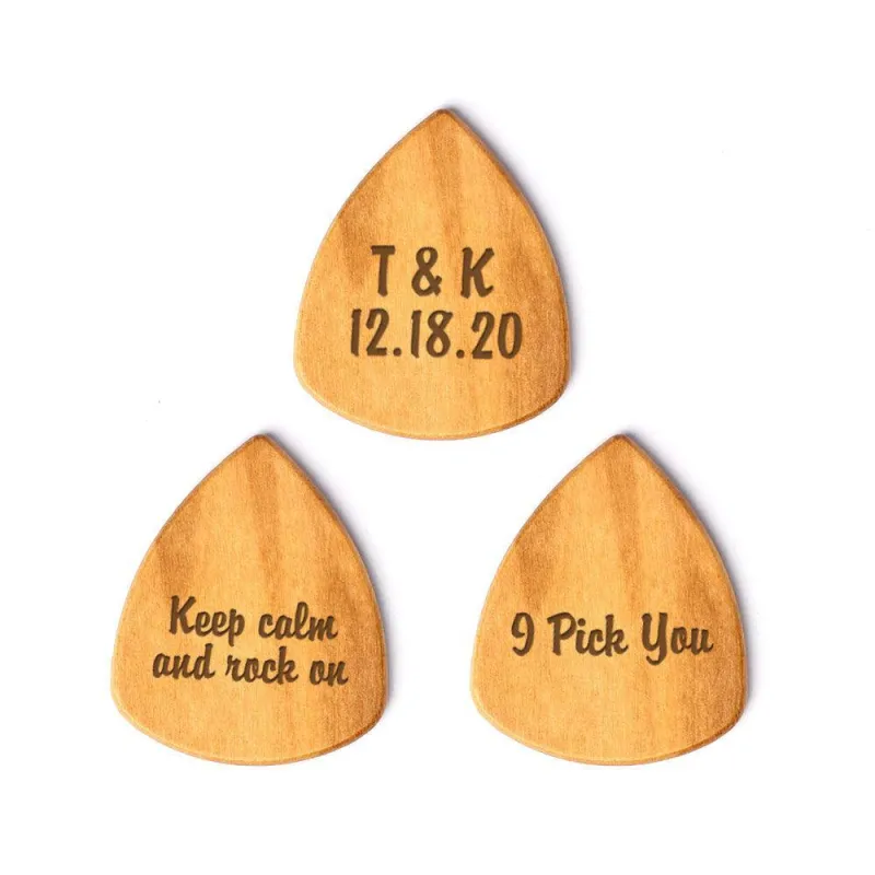 Custom 3PCS Guitar Pick Guitar Wood Picks Box Guitar-shaped Picks Box Plectrum Container Romantic Gifts 4