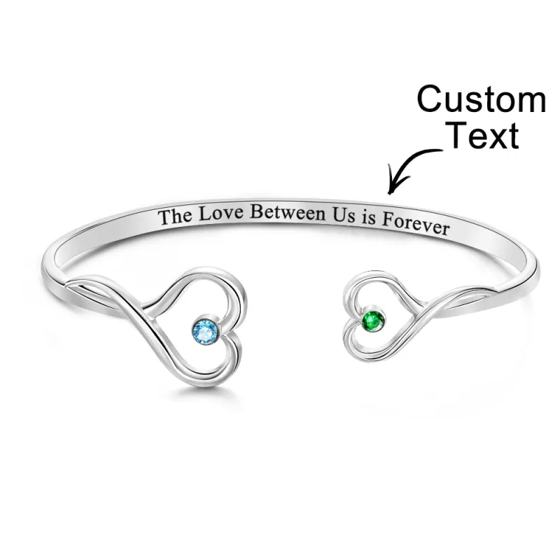 Custom Double Birthstone Mother & Daughter Bracelet Romantic Couple Gift 2