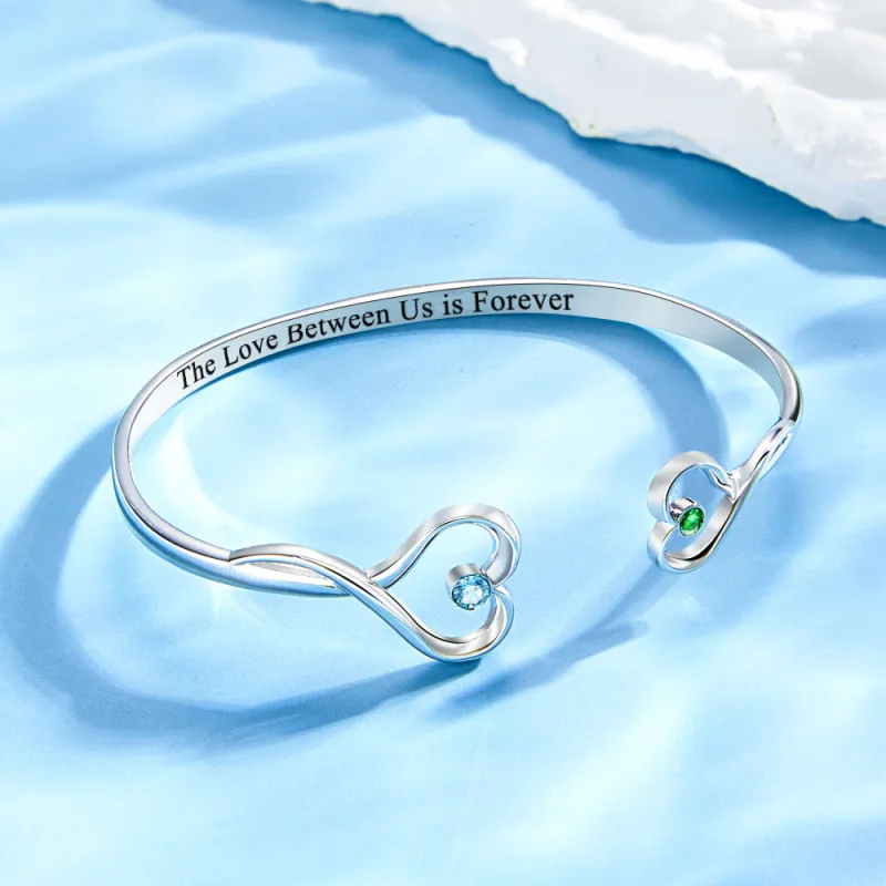 Custom Double Birthstone Mother & Daughter Bracelet Romantic Couple Gift 3