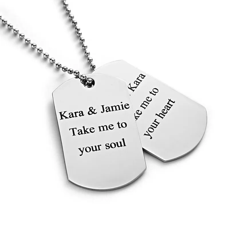 Custom Double Dog Tag Necklace Personalized Men's Jewelry for Wedding Gift And Anniversary 1