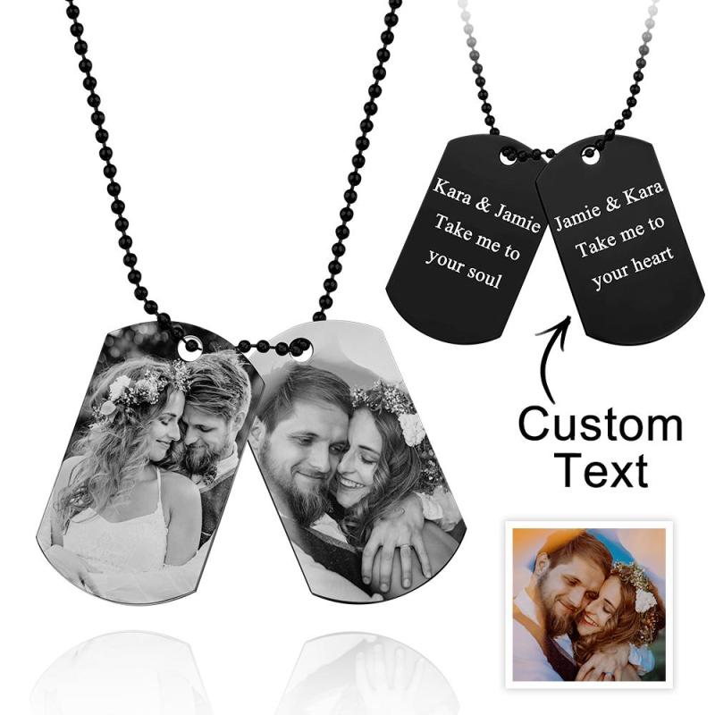 Custom Double Dog Tag Necklace Personalized Men's Jewelry for Wedding Gift And Anniversary 4